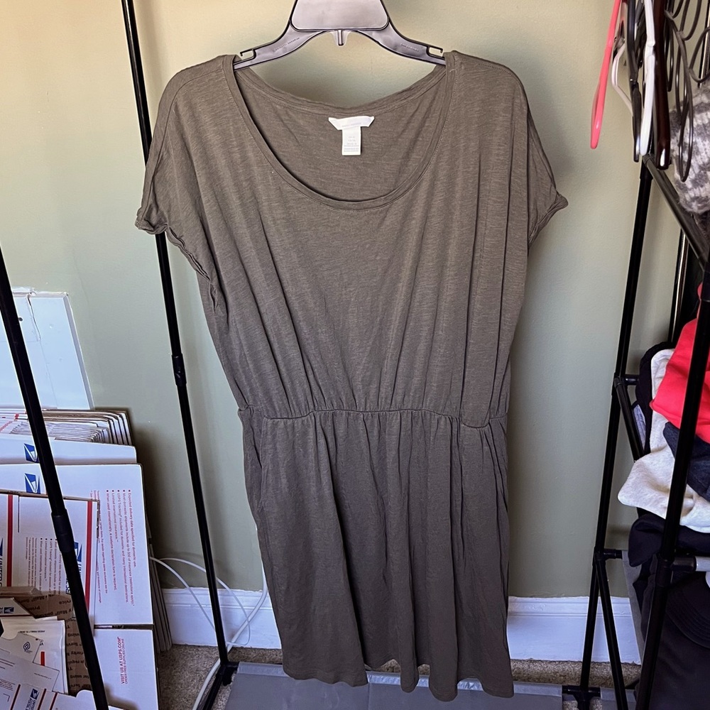 H&M cotton elastic waist tshirt dress with pockets